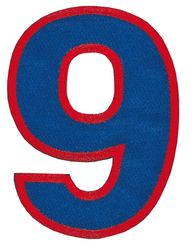 Nažehľovacie vyšívané čísla - deviatka modrá výška 8 cm